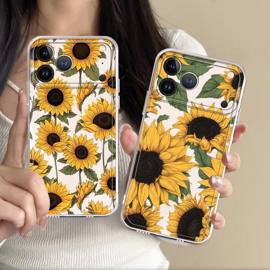Phone Accessories List - Cute Sunflower Pattern Case for Apple