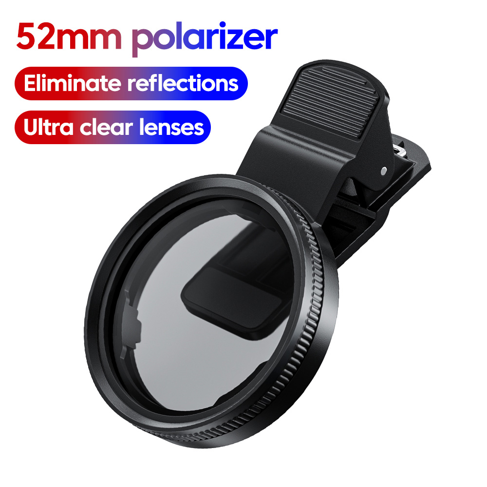 Lens Camera Clip - 52MM Circular Universal Portable Polarizer Camera