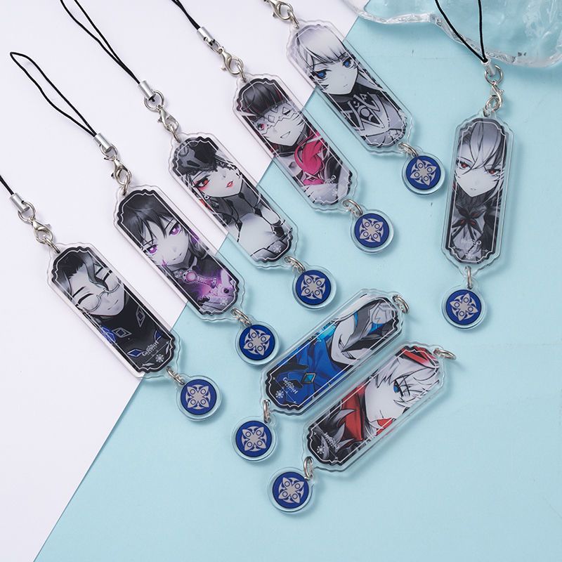 Phone Accessories Charms - 8pcs Anime Keychain Genshin Impact Fatui