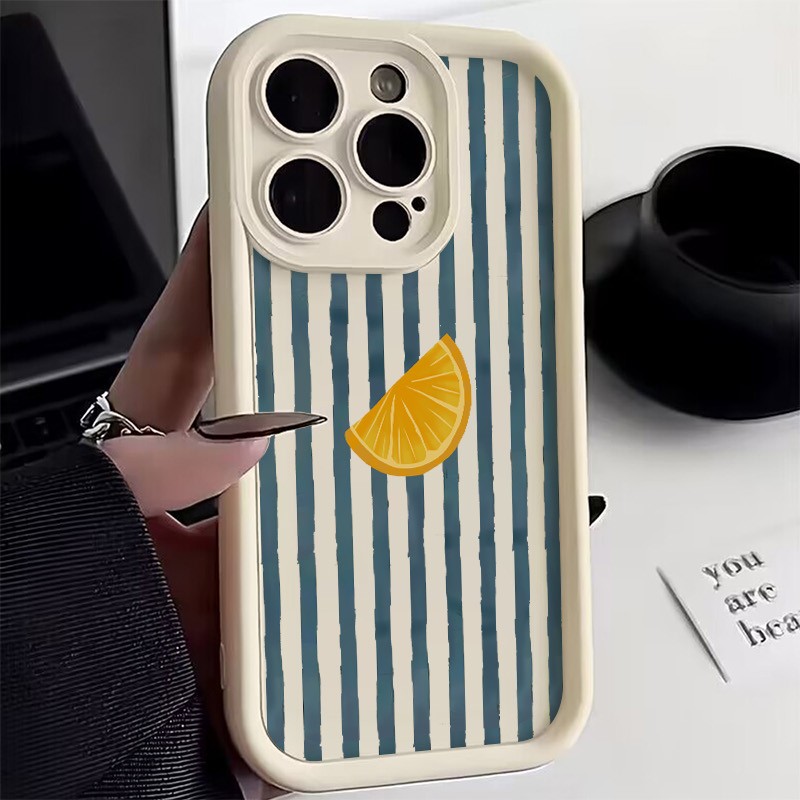 Phone Accessories List - Striped Lemon Slice Pattern Phone Case