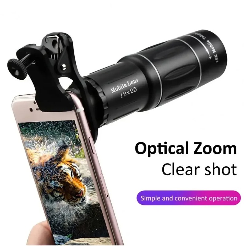 Lens Camera Clip - Universal 18x Magnification Telephoto Lens Clip-On