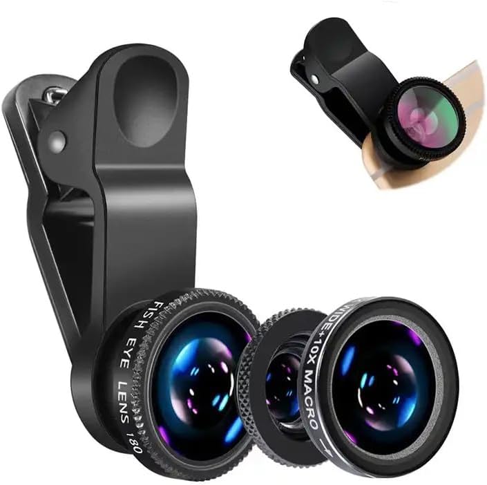 Lens Camera Clip - 3in1 Fisheye Wide Angle Micro Camera