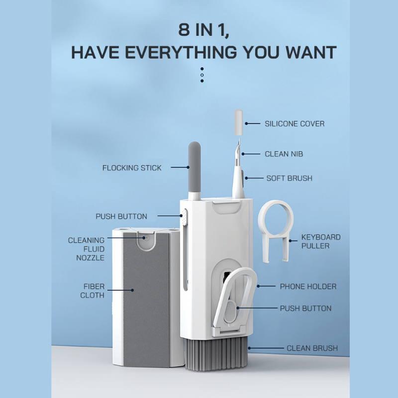8 In 1 Cleaning Kit Keyboard C - Lens Camera Clip recension och pris