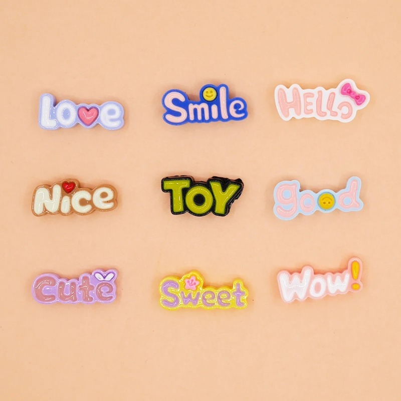 10Pcs Cute Flat Back Wow Luck  - Phone Accessories Baby recension och pris