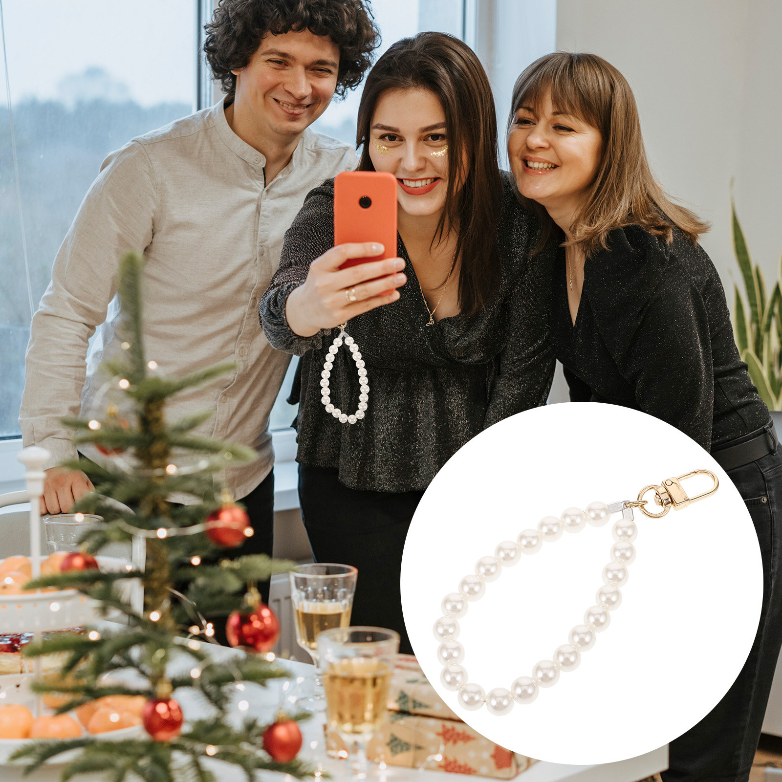 Pearl Beaded Phone Charm Strap - Phone Accessories Charms recension och pris