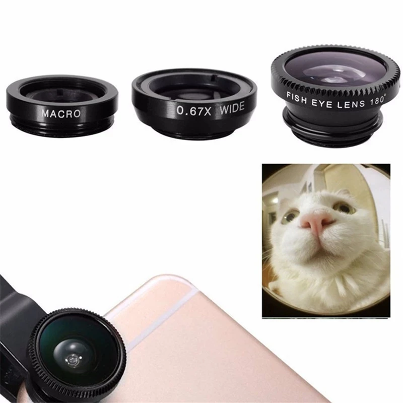 3in1 Fisheye Wide Angle Micro  - Lens Camera Clip recension och pris